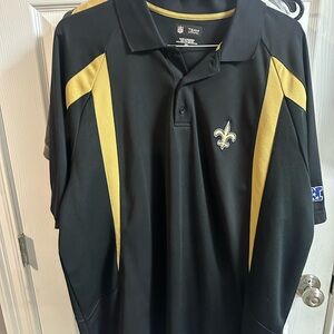 NFL New Orleans Saints Black and Gold Polo Shirt
